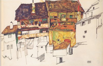 Old Houses in Krumau by Egon Schiele